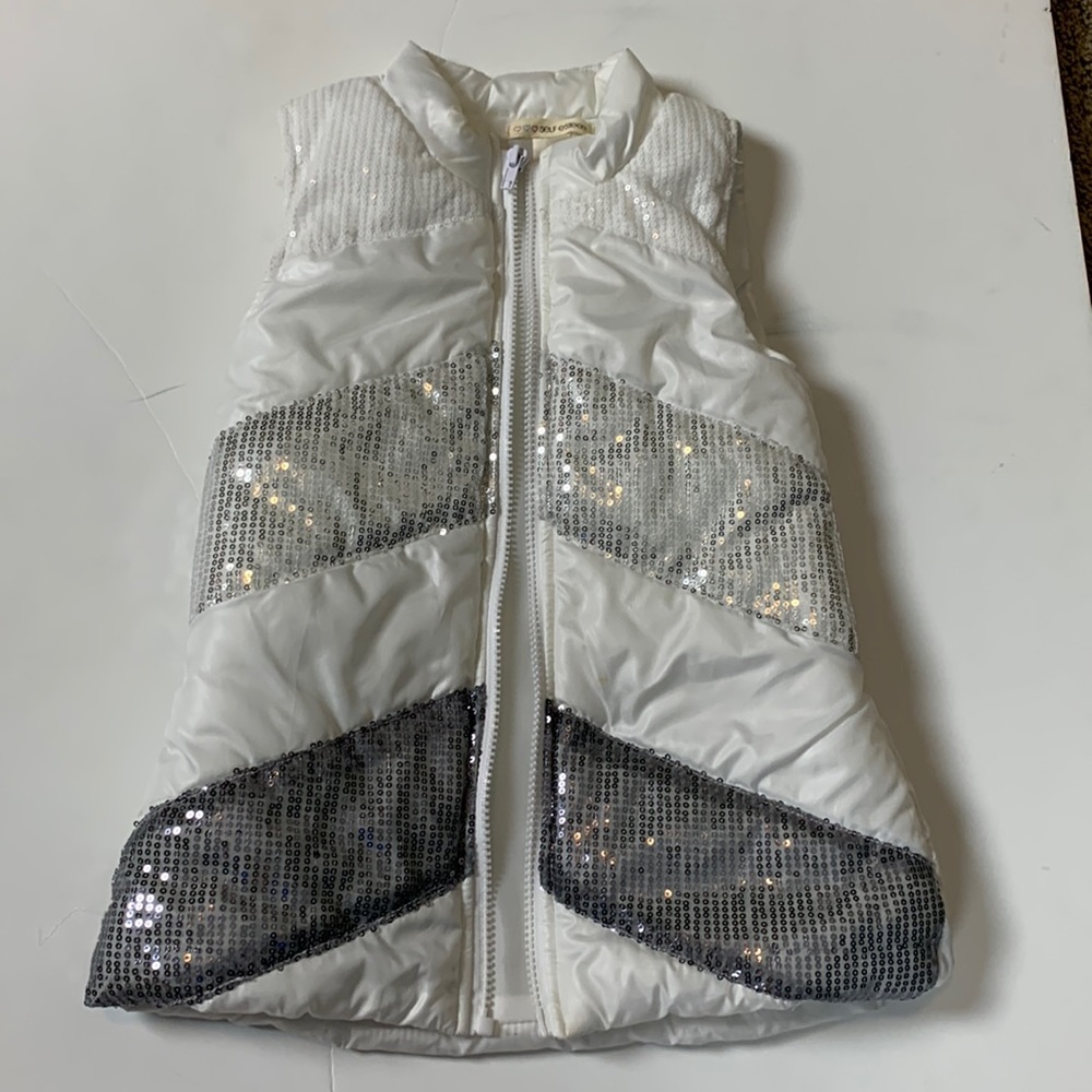 Self Esteem White puffy vest small stain